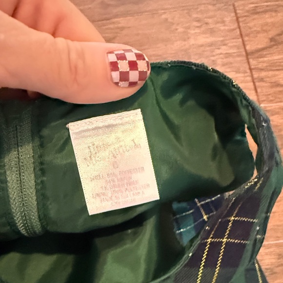 Green Plaid Kids Dress - Picture 3 of 4